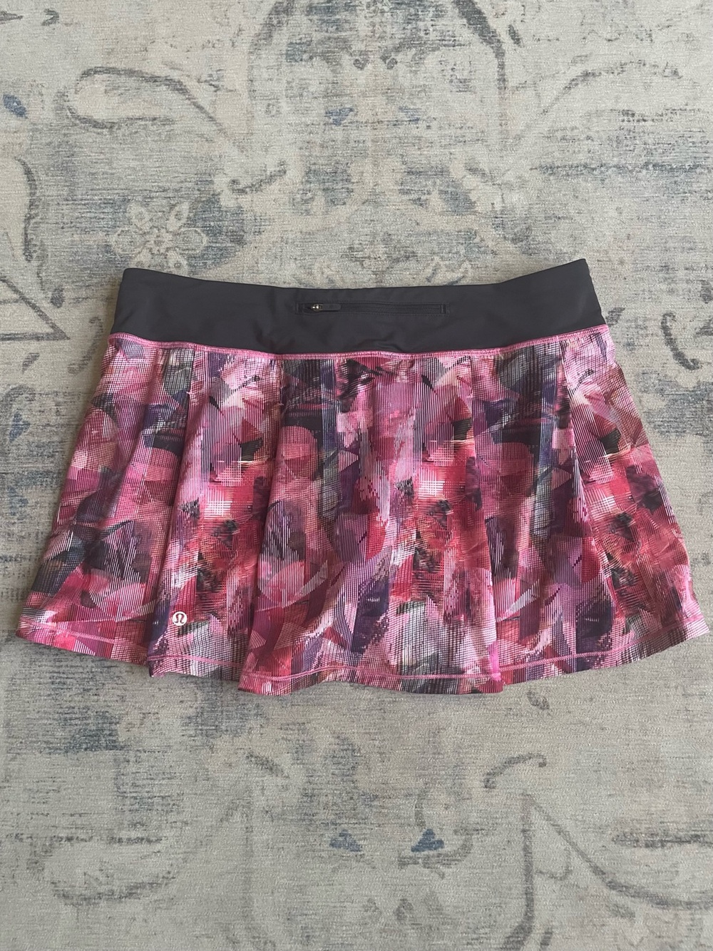 Lululemon Pace Rival Skirt Tall Sun Dazed Multi Pink Black Size 12 Tennis Golf